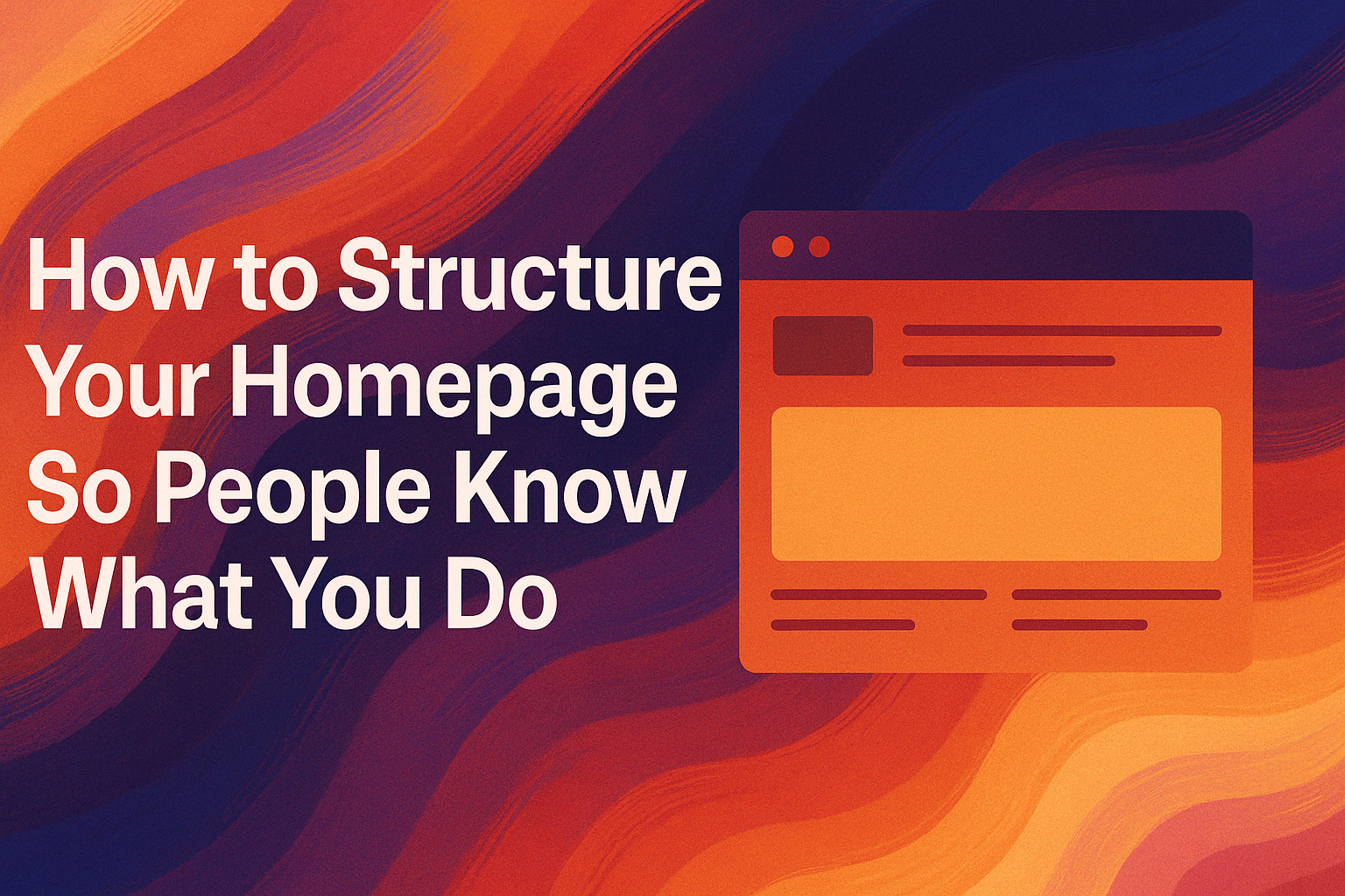 How to Structure Your Homepage So People Know What You Do